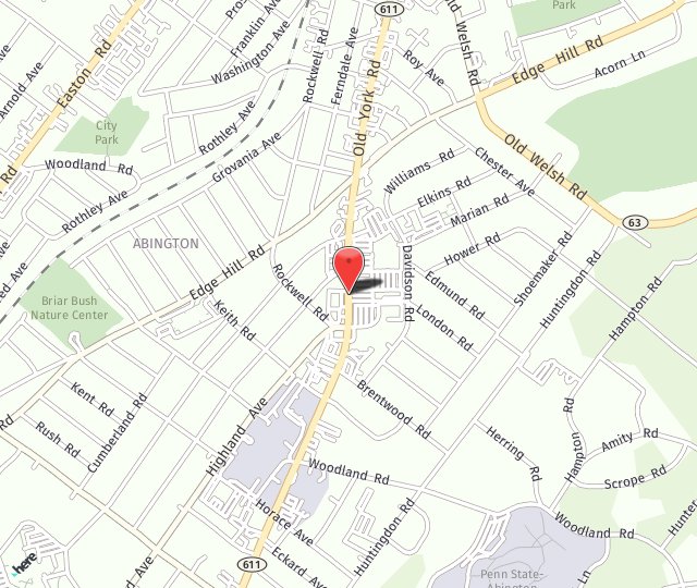 Location Map: 1468 Old York Rd Abington, PA 19001
